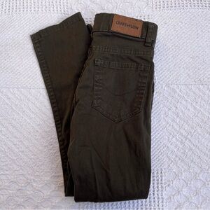 Craft + Flow green pants boy kids jeans dark straight forest dress khakis slim